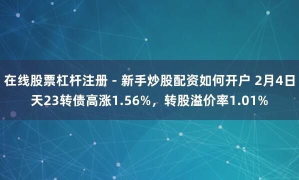 在线股票杠杆注册 - 新手炒股配资如何开户 2月4日天23转债高涨1.56%，转股溢价率1.01%