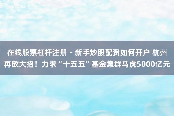 在线股票杠杆注册 - 新手炒股配资如何开户 杭州再放大招！力求“十五五”基金集群马虎5000亿元