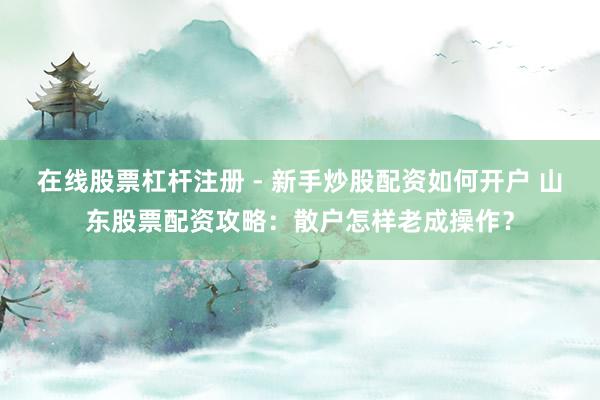 在线股票杠杆注册 - 新手炒股配资如何开户 山东股票配资攻略：散户怎样老成操作？